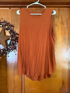 a new day Rust Sleeveless Round Neck Tank Top